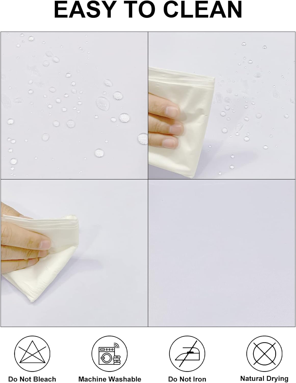 Fokitut 2 Pack Waterproof Rectangle Tablecloth, 60x120 Inch,Stain Resistant and Wrinkle Polyester Table Cloth, Fabric Table Cover for Kitchen Dining, Wedding, Party, Holiday Dinner-White