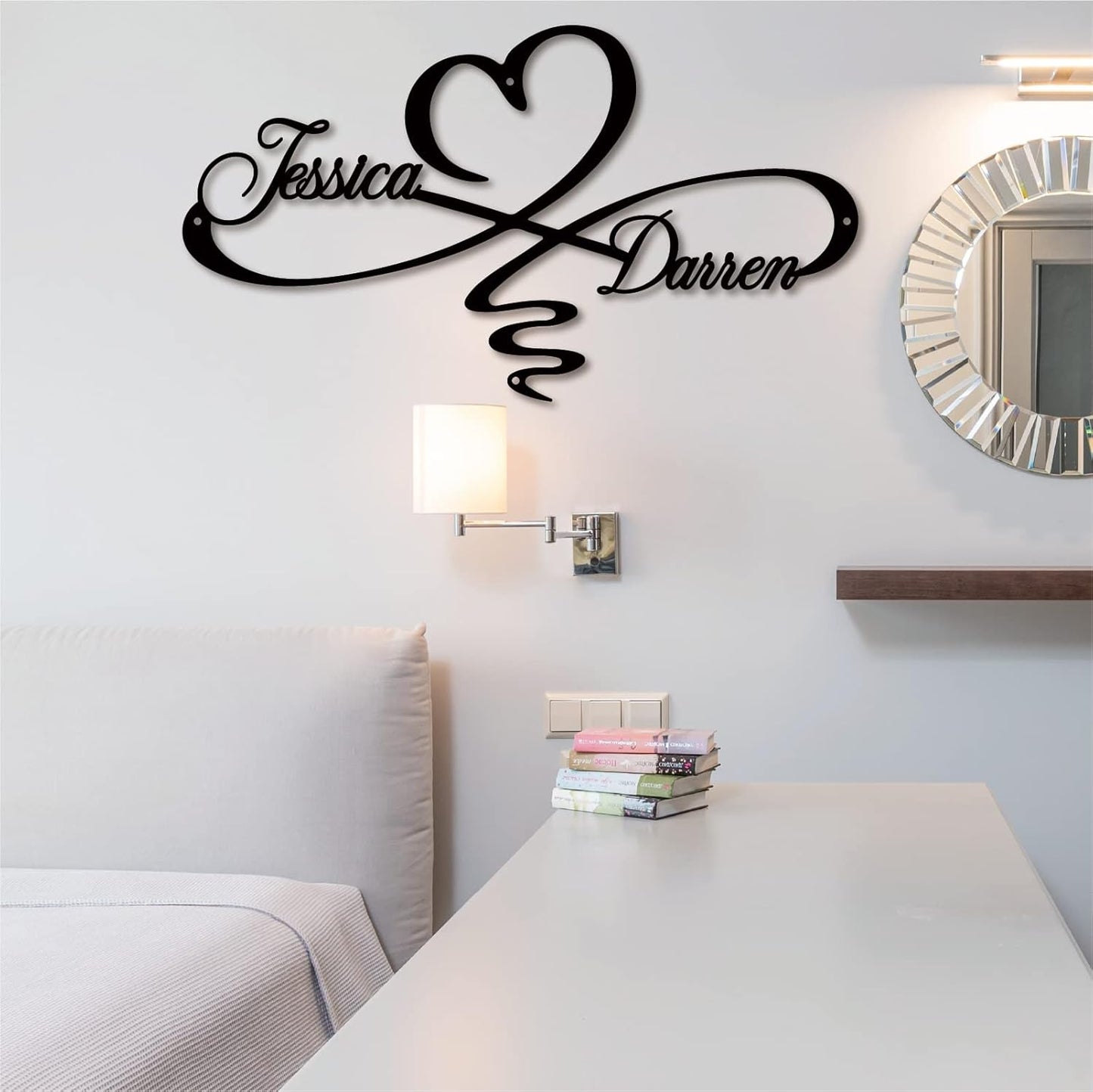 Personalized Infinity Symbol, Metal Love Sign, Love Sign Infinity Heart Sign Metal Wall Decor, Metal Wall Art Decor, Valentine's Day Gift for Her, Metal Wall Art Room Wall Decor
