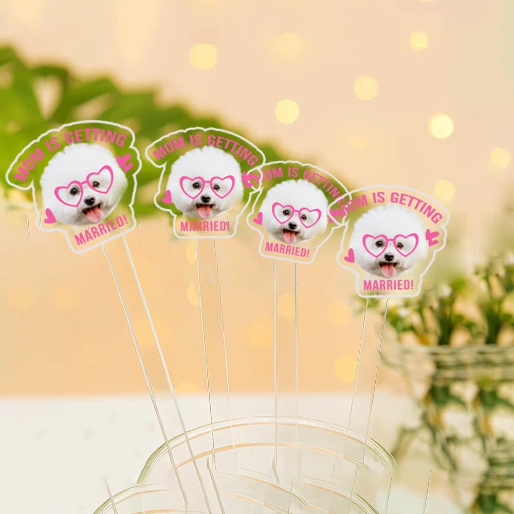 Custom 50 Pcs Double-Sided Wedding Pet Stir Sticks, Personalized Dog Cat Stir Stick, Acrylic Cocktail Stirrers, Wedding Drink Stirrers, Bachelorette Party Decorations, Bridal Shower Gifts