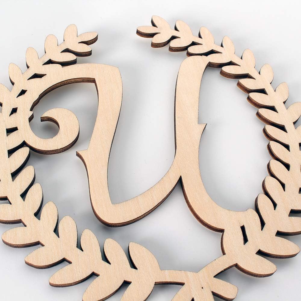 LINGTEER Personalized Inital Letter U Wooden Cake Topper Perfect for Birthday Rustic Wedding Anniversary Keepsake Party Decoration.