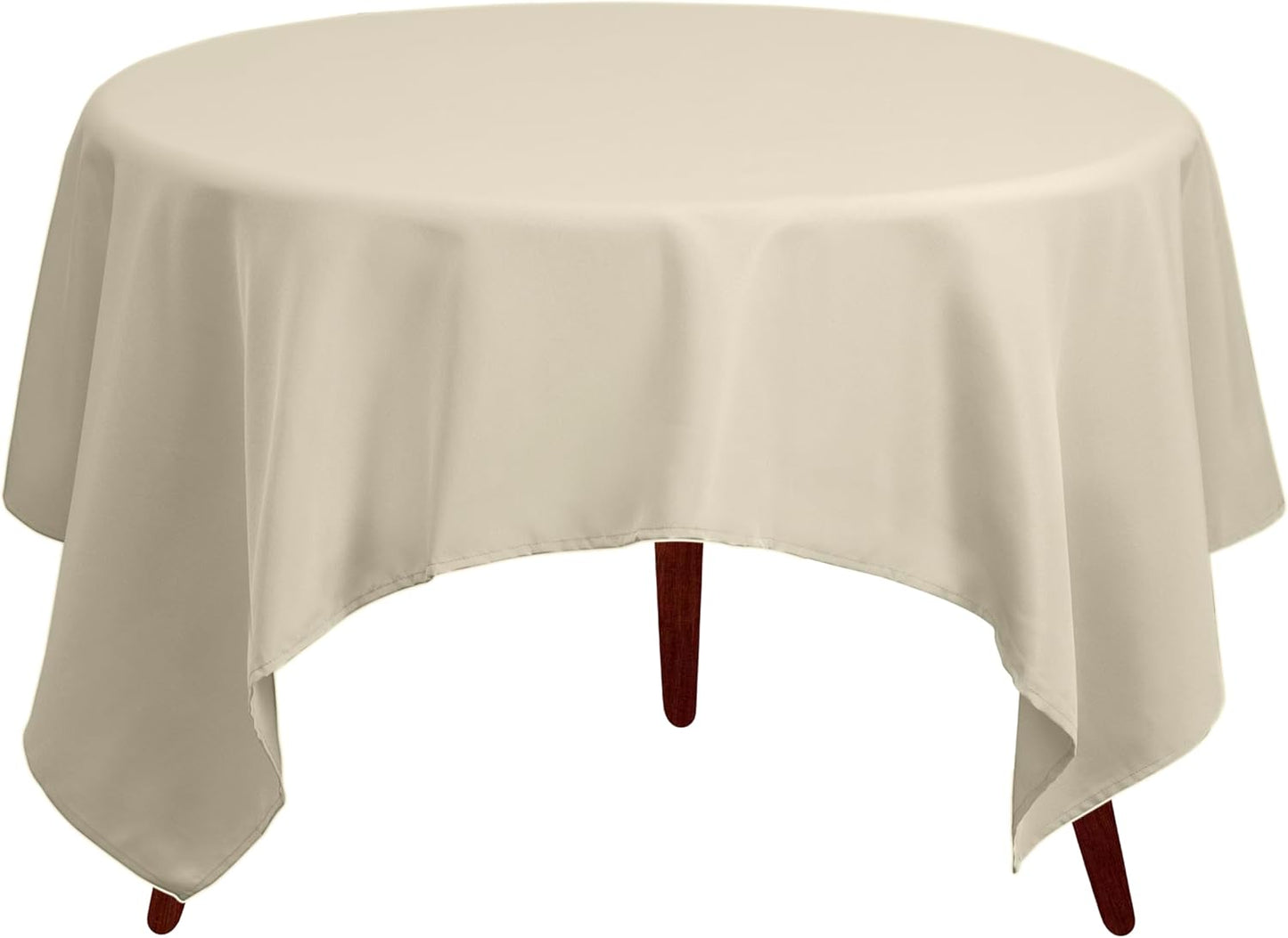Gee Di Moda Square Tablecloth - 70 x 70 Inch Ivory Table Cloth for Medium Square or Round Tables - Heavy Duty Washable Fabric - for Buffet Table, Holiday Party, Dinner, Wedding & Baby Shower