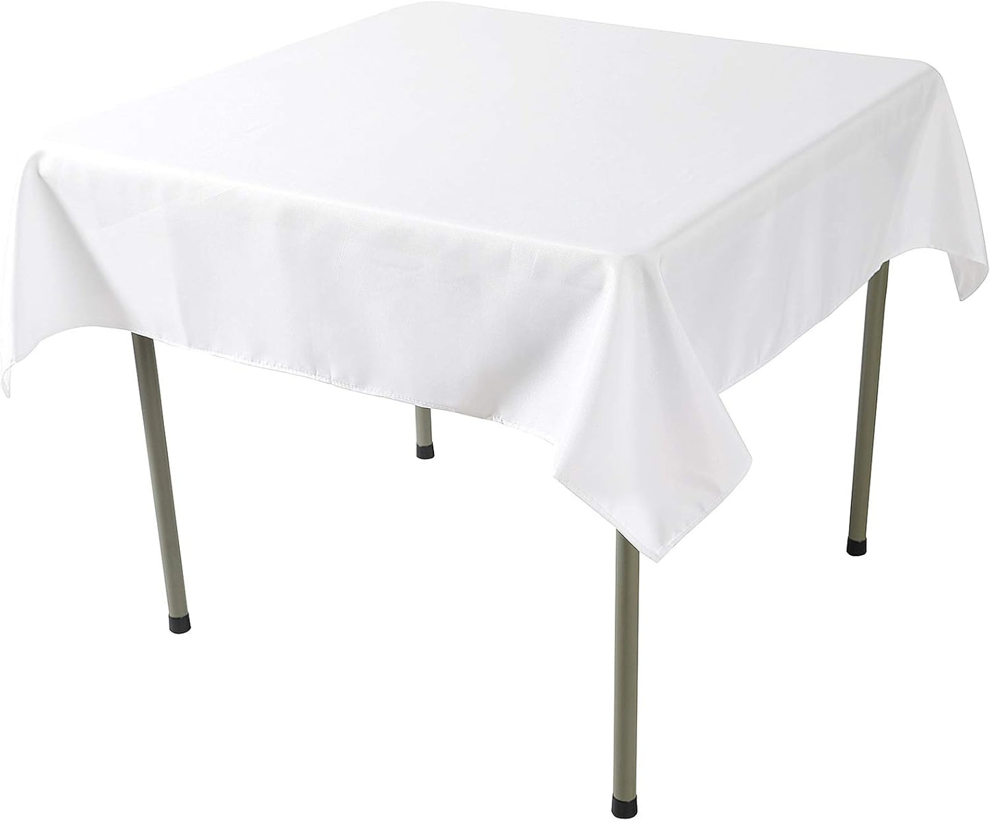 Cupuamon Square Tablecloth 52x52 inch Washable Polyester Fabric Table Cloth for Wedding Party Dining Banquet Decoration（52x52,White）