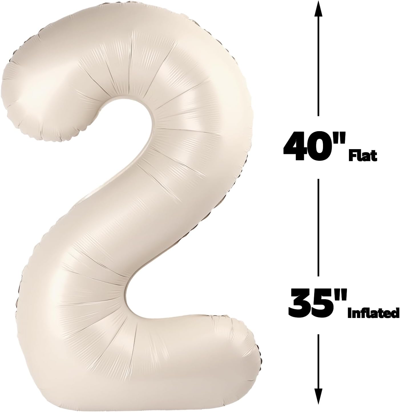 40 Inch Cream White Mylar Foil Number 26 62 Birthday Balloon, 26 Boy Girl Party Decorations Supplies, Big Helium Balloons Numbers for 26 62 Men Women Anniversary