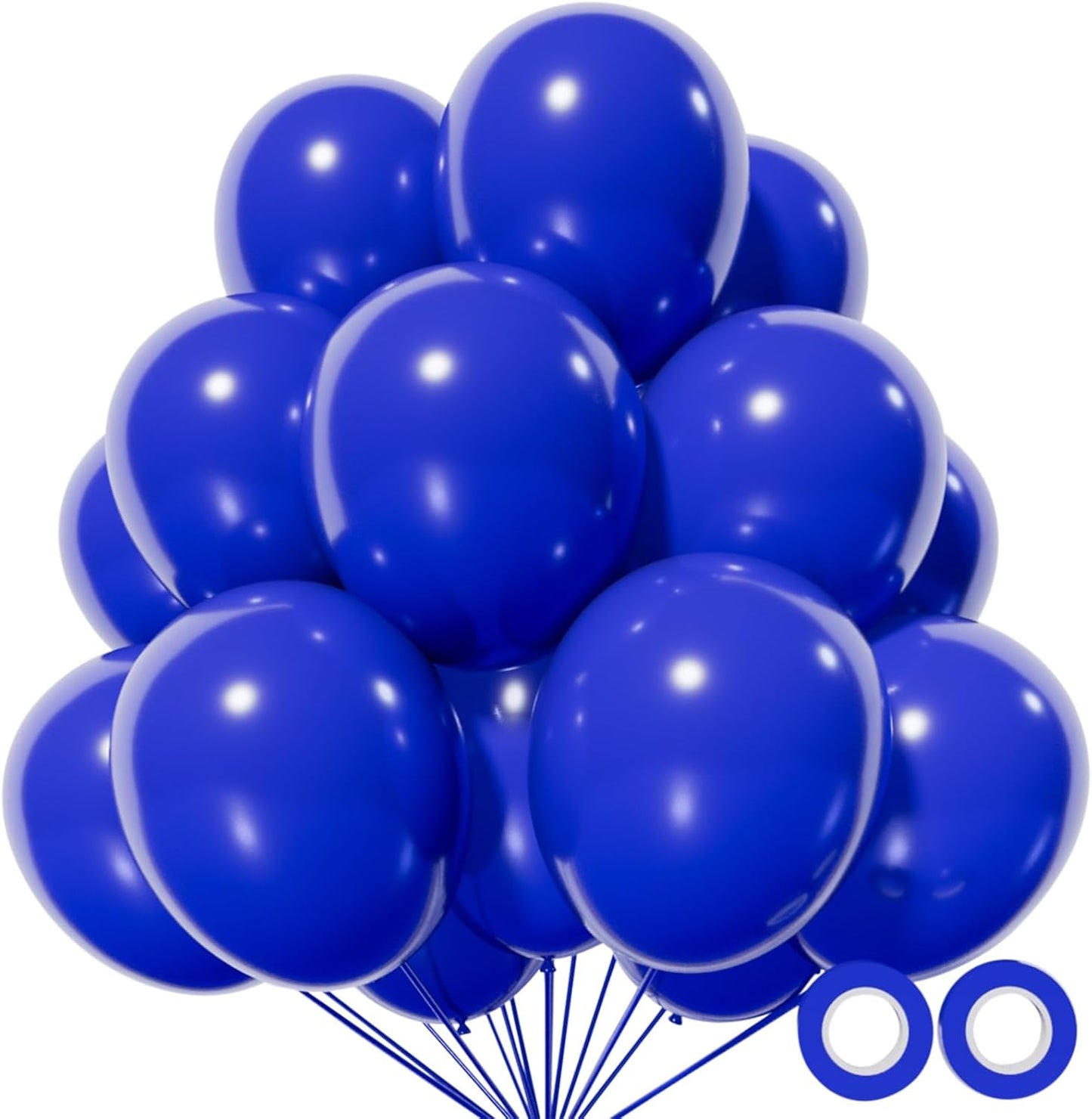 110pcs Blue Balloon 12 inch, Blue Latex Balloon for Birthday Party Baby Shower Wedding(with 2 Ribbons).