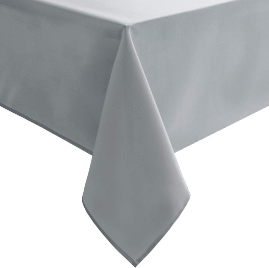 Hiasan Silver Grey Square Tablecloth - Waterproof and Spillproof Washable Fabric Table Cloth for Dining Room Kitchen Party and Outdoor, 60 x 60 Inch