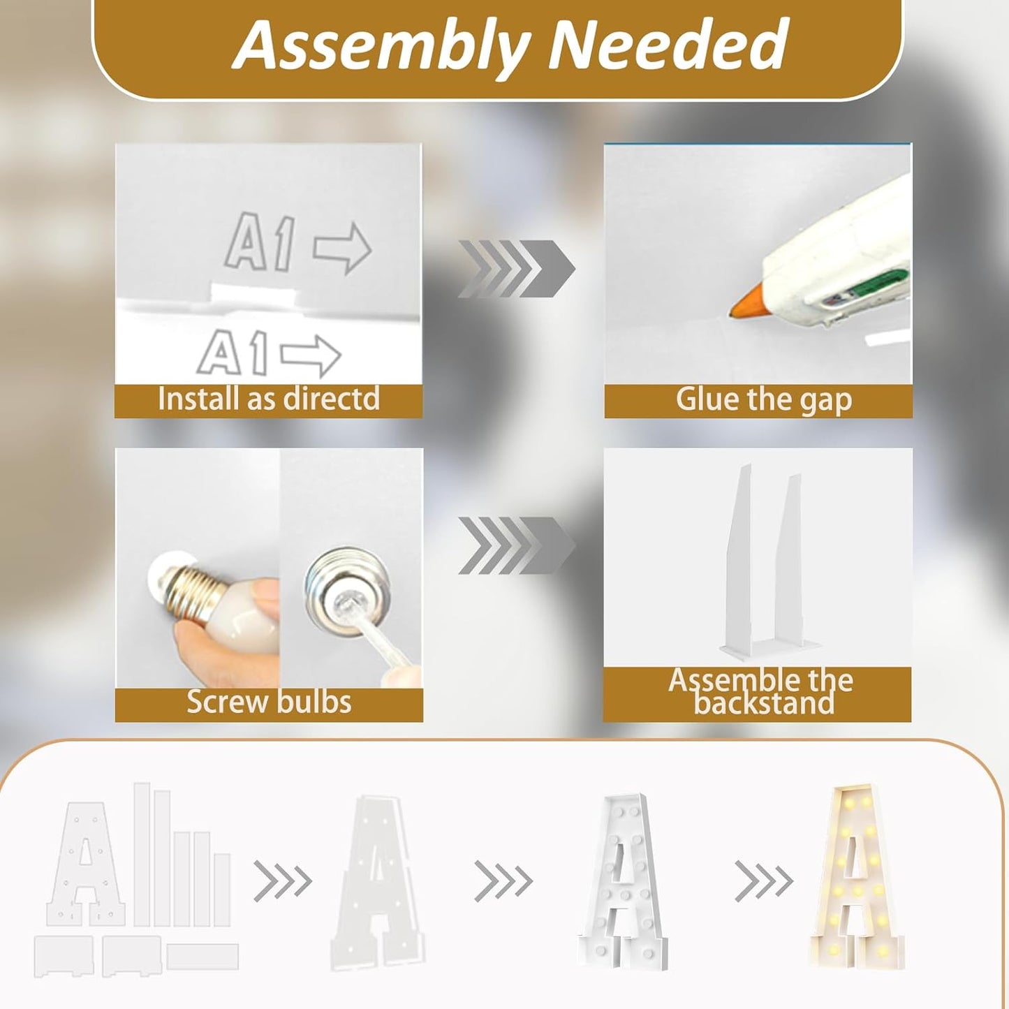 Ledido 4FT Marquee Light Up Numbers Large Light Up Letters for Party Decoration, Marquee Numbers for 6th 16th Birthday Anniversary, Pre-cut Foam Board Assembly Required Number 6