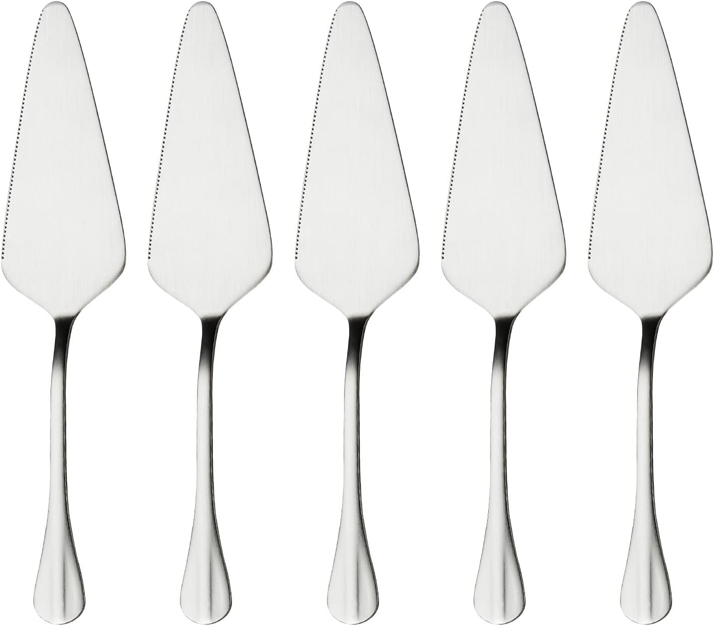 Pie Server Stainless Steel, HOFTEN Cake Pie Pastry Server Set of 5, Professional Dessert Server For Cake Cheese Pie Pizza and more, Serrated Cake Knife （8.93inch Length)
