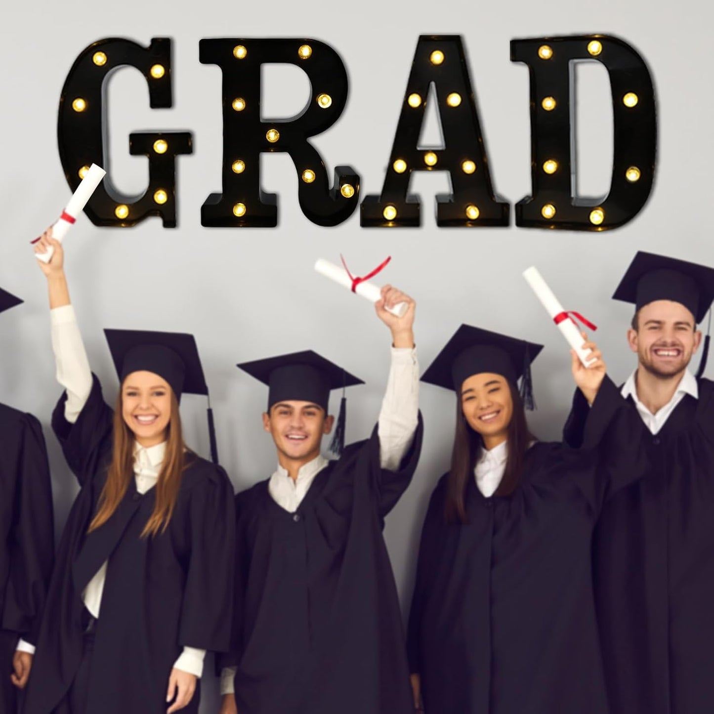 Led Marquee Letters, 8.58 Inch Black Light Up Letters, Small Led Letter Lights, Battery Powered Lighted Letterfor Table, Party, Birthday, Christmas Decor (Black, Letter V)