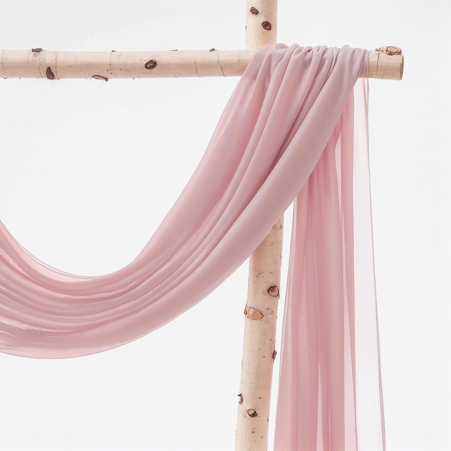 Wedding Arch Draping Fabric 1 Panel 18Ft Dusty Rose Chiffon Fabric Drapery Wedding Ceremony Reception Swag Decorations