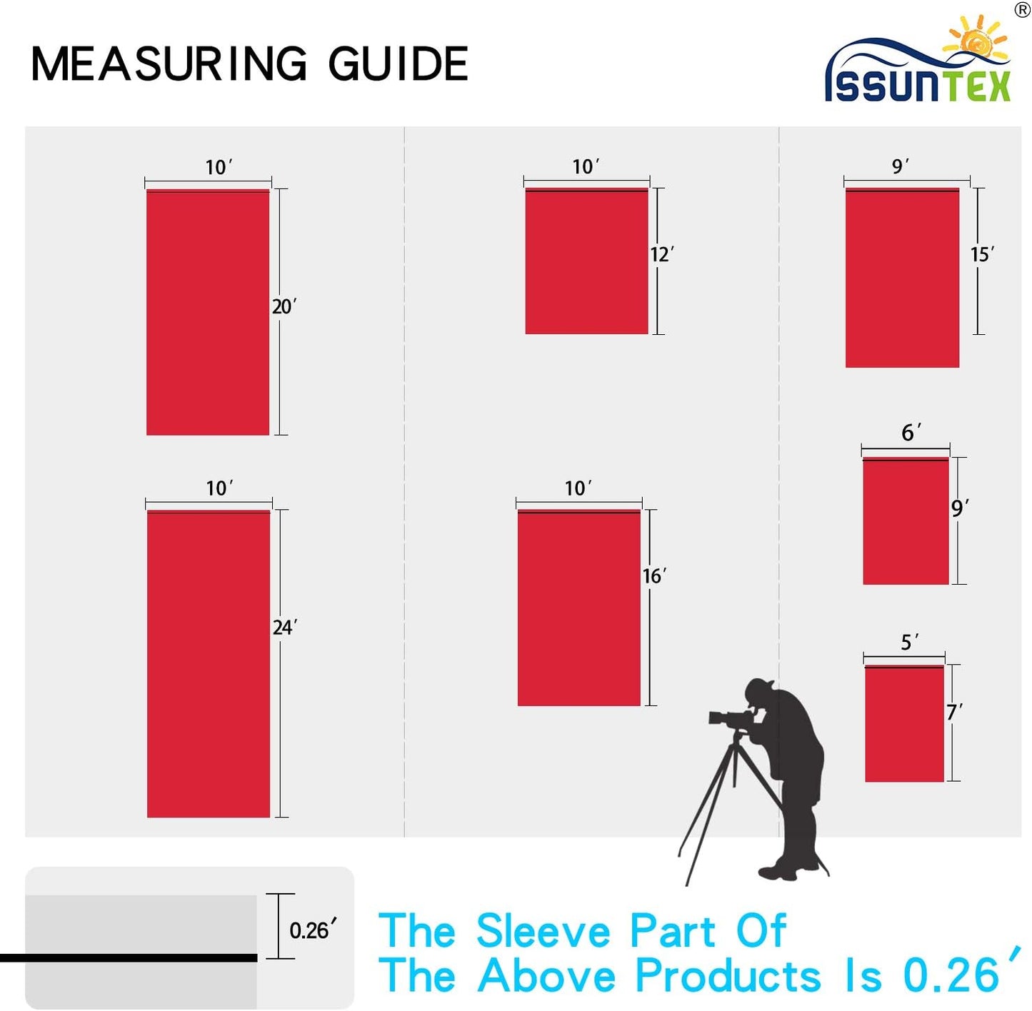 ISSUNTEX 5X7 ft Background Muslin Backdrop, Photo Studio, Collapsible High Density Screen for Video Photography and Television-Red