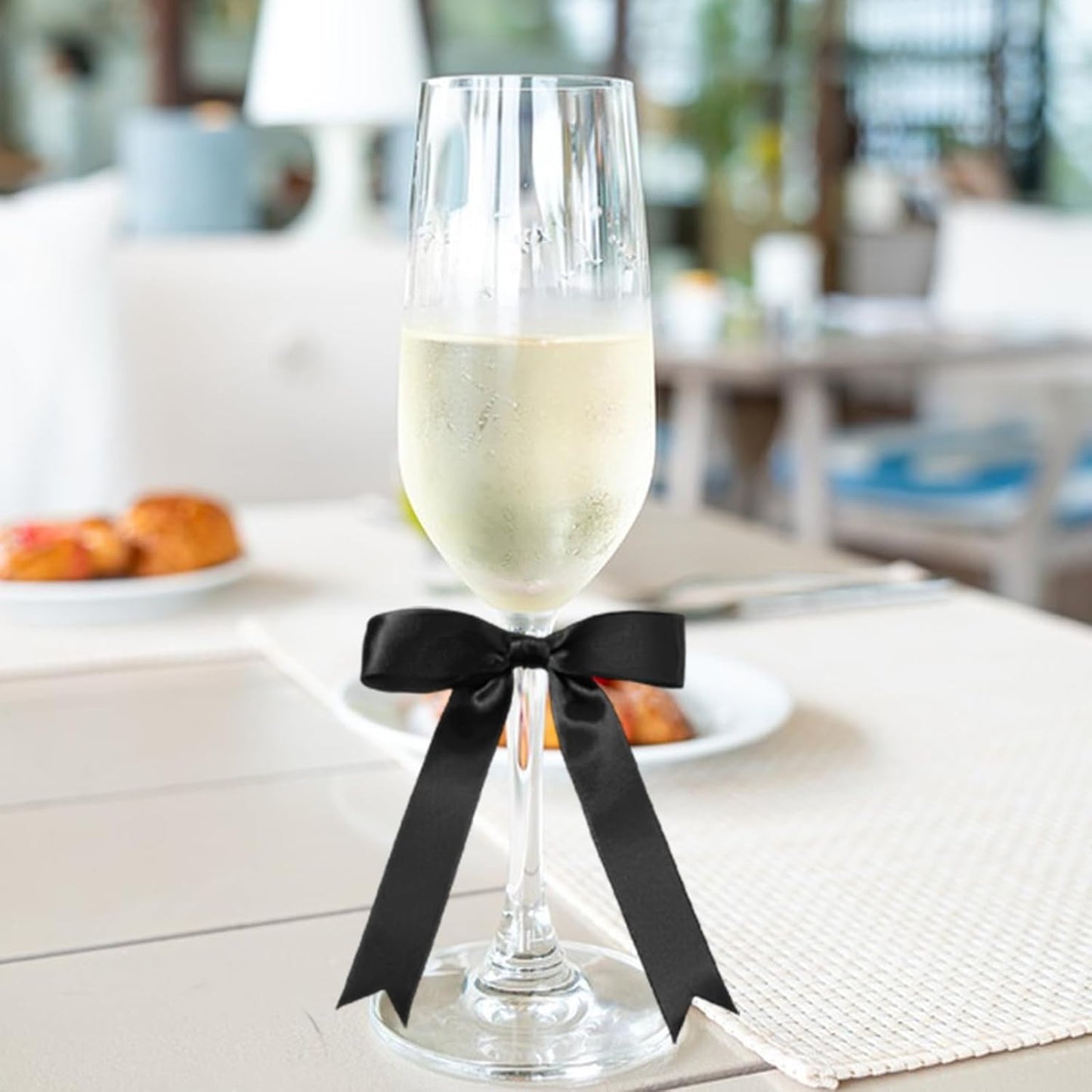 30Pcs Satin Ribbon Black Bows 5x7 Inch Twist Tie Bow for Gift Wrapping Champagne Bottle Cake Treat Bag Craft DIY Gift Christmas Birthday Party Balloons & Garland Home Decor