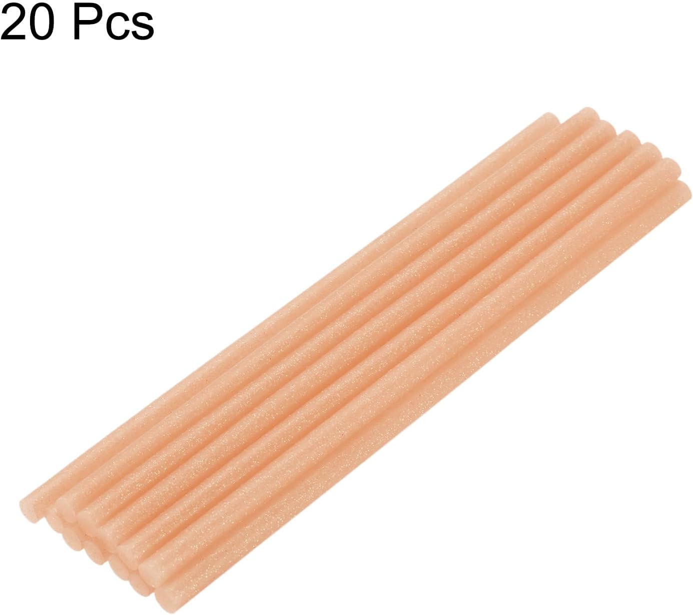 uxcell 20pcs Hot Glue Sticks for Glue Gun 7mm/0.27-inch x 4-inch Mini Hot Melt Adhesive Glue Stick Glitter Orange