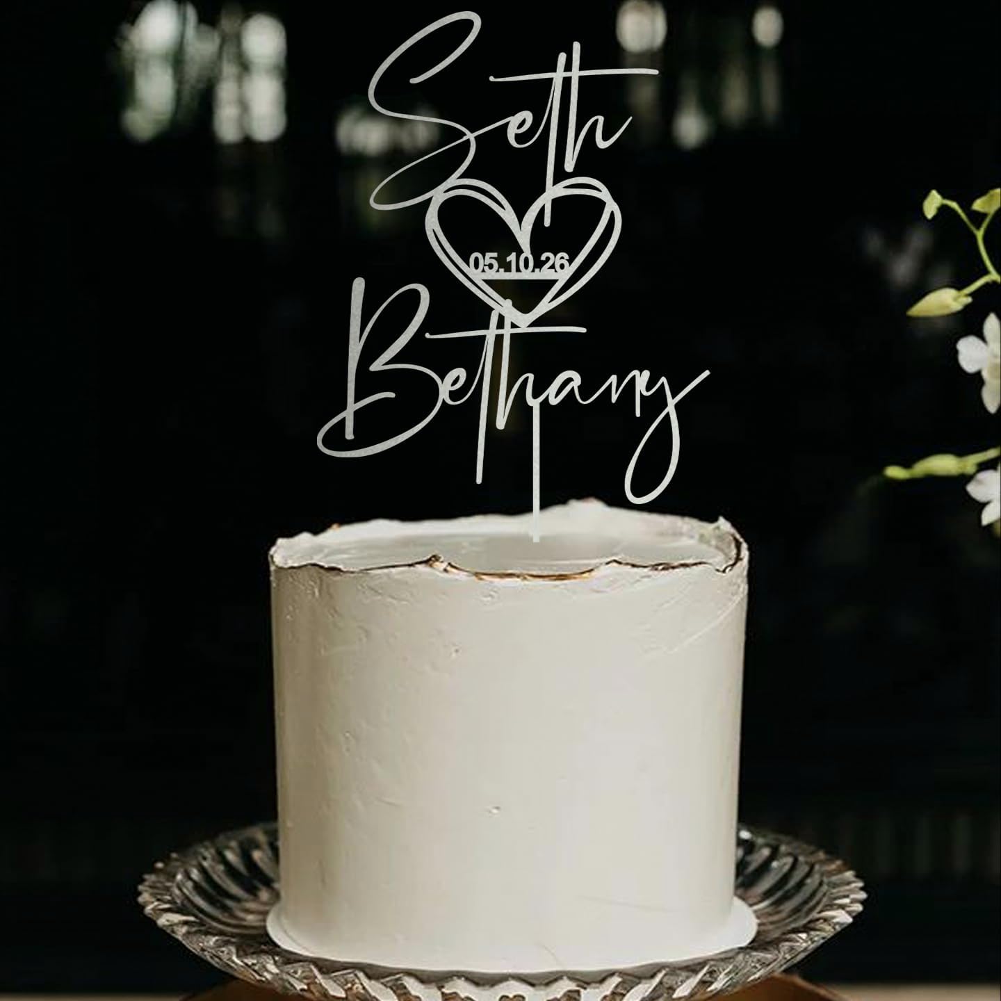 Wedding Cake Toppers, Wedding Cake Toppers Bride and Groom, Custom Cake Topper, Customize Your Own Anniversary Mr and Mrs Cake Topper,Rustic cake topper,Date wedding Cake topper.Wooden Cake topper