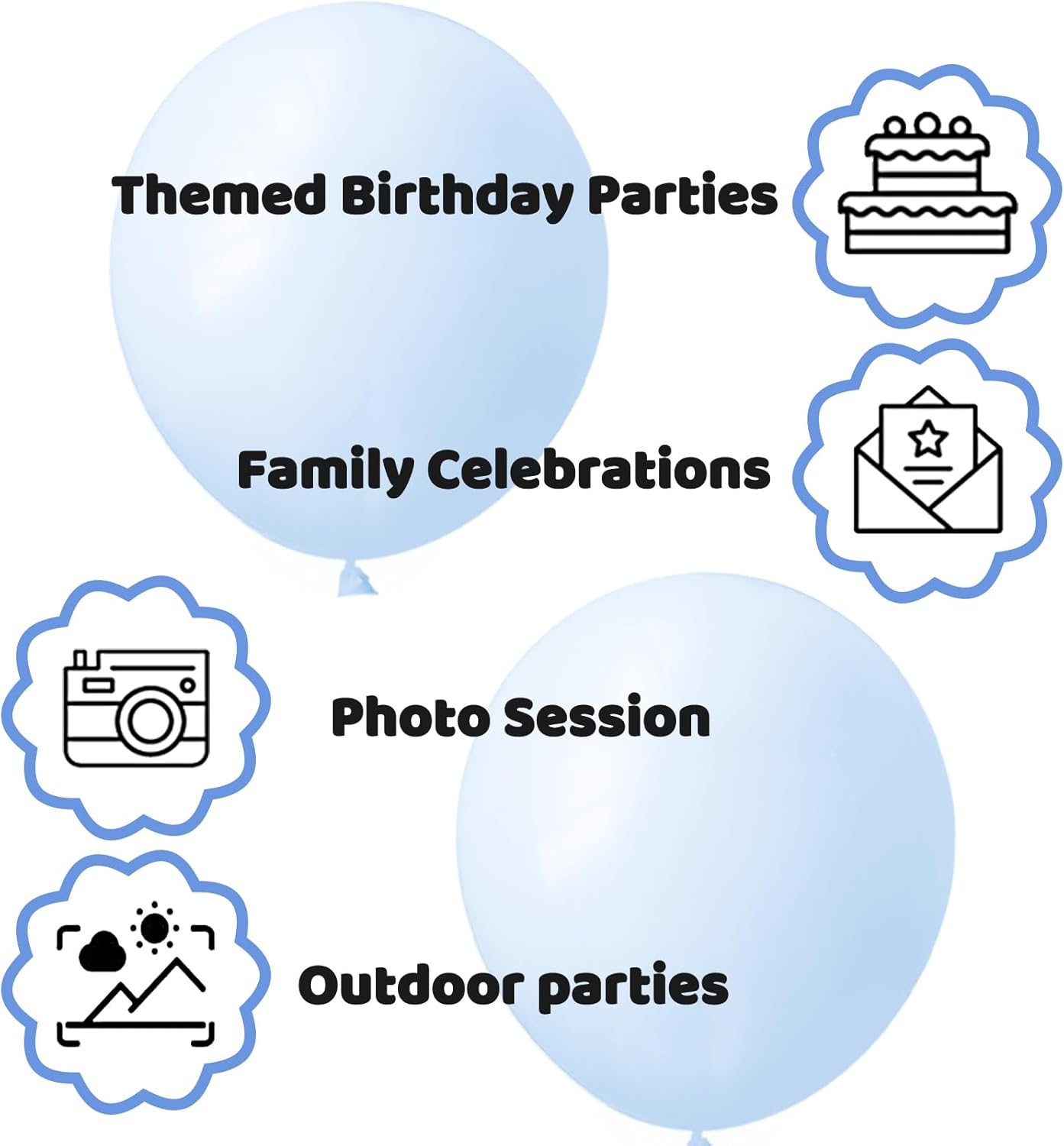 110pcs Pastel Blue Balloon 12 Inch, Pastel Blue Latex Balloons for Birthday Party Baby Shower Wedding(with 2 Ribbons).