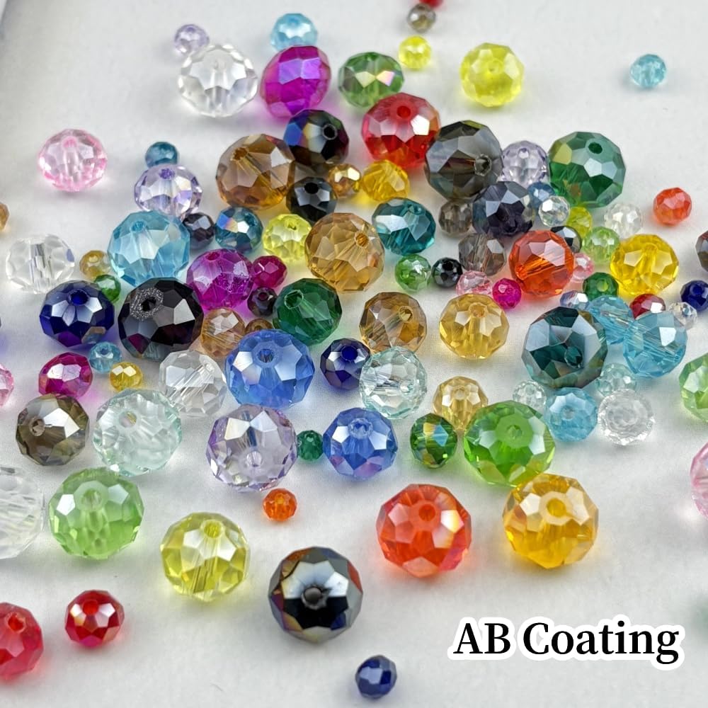 100pcs 8mm Crystal Glass Beads for Crafts Faceted Rondelle Glass Beads for Jewelry Making Crystal Spacer Beads for Necklaces Bracelets Earrings DIY Craft(Gold Champagne AB)