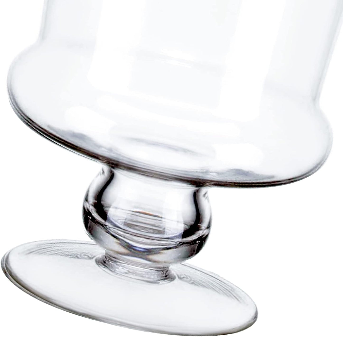 Glass Apothecary Jars, Clear Candy Bowl Dishes Holder Elegant Storage Buffet Display, Decorative Wedding Candy Organizer Canisters (Height: 19" Body: 6.5")