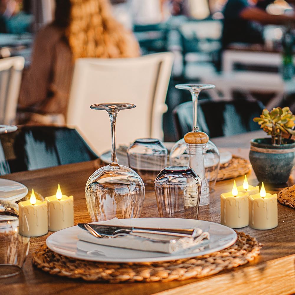 Rechargeable Tea Lights Candles with Remote, 6pcs Tea Lights Candles Battery Operated with Timer & USB Cable, Flameless Tealight Candle for Halloween, Home, Christmas Decoration