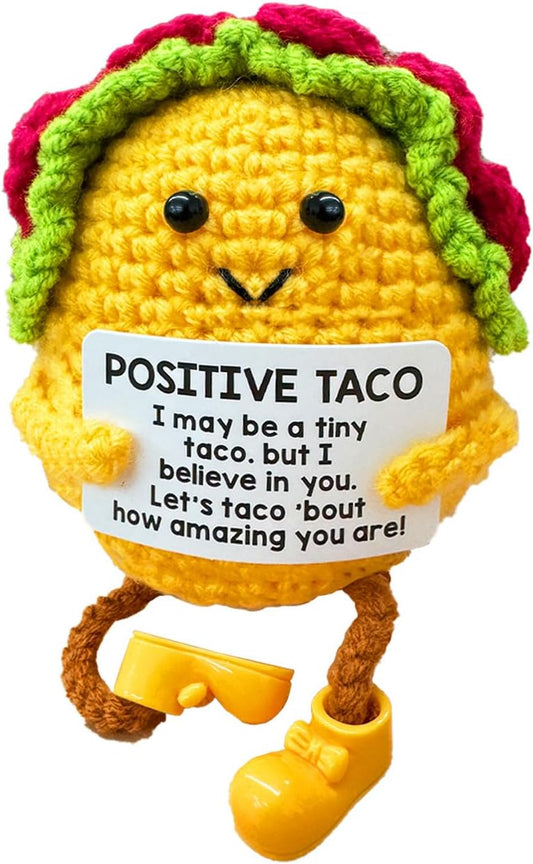 Crochet Emotional Support Taco-Handmade Mental Health Gifts for Friends,Family-Uplifting Gifts for Grandpa,Grandma Mom,Dad,Teens