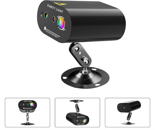 DJ Disco Ball Party Lights with Sound-Activated Remote, Durable ABS RGB LED Strobe Stage Lighting, Light Projector for Xmas/Rave/Club/Bar/Home Room Decoration, Gift for Birthday and Fetivals