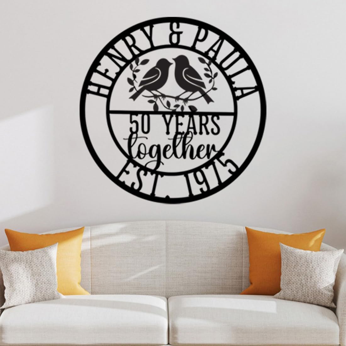 NAZENTI Personalized Metal Sign 50th Wedding Gift For Couple, Wedding Gift, Family Name Sign, Outdoor Name, Anniversary, Home Decor, Front Door