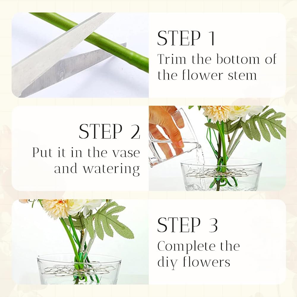 Stainless Steel Floral Grid Flower Arrangement Tool, 3pcs Reusable Floral Grid for Vase Stainless Steel Wire Flower Arranging Tool, Flower Grid Arranger for Arrangement Vase Plant Flower (Silver)