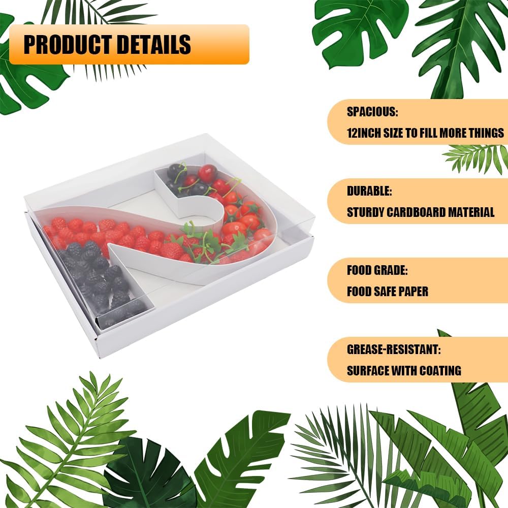 12" Fillable Cardboard Letter Charcuterie Gift Cupcake Box With Cover Sweets Packaging (2)