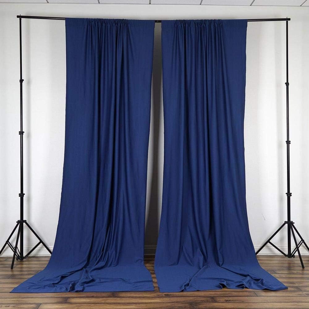 AK TRADING CO. 10 feet x 8 feet IFR Polyester Backdrop Drapes Curtains Panels with Rod Pockets - Wedding Ceremony Party Home Window Decorations - Navy Blue
