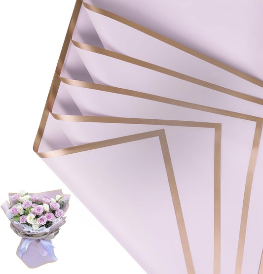 NESCCI 20 Sheet Flower Wrapping Paper - Waterproof Floral Bouquet Wrapping Paper, Florist Supplies Packaging Paper for Wedding Birthday Gift DIY (Lavender)