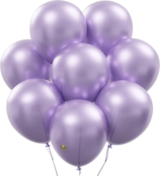AFTERLOON® Biodegradable Balloons 24 pcs Pearlized Lavender 10 Inch, Pearlescent Thickened Extra Strong Natural Latex Helium Float, Colorful Bulk Color ballon Globos Para Decoration De Fiestas Kids