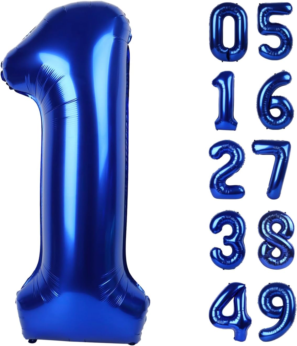 Night Blue Number 1 Balloon 40 inch, Number 1 Birthday Balloon for Boy Girl, Night Blue Foil One for 1st 10 11 12 16 18 Birthday Party, Anniversary Celebration Number Balloons Decorations