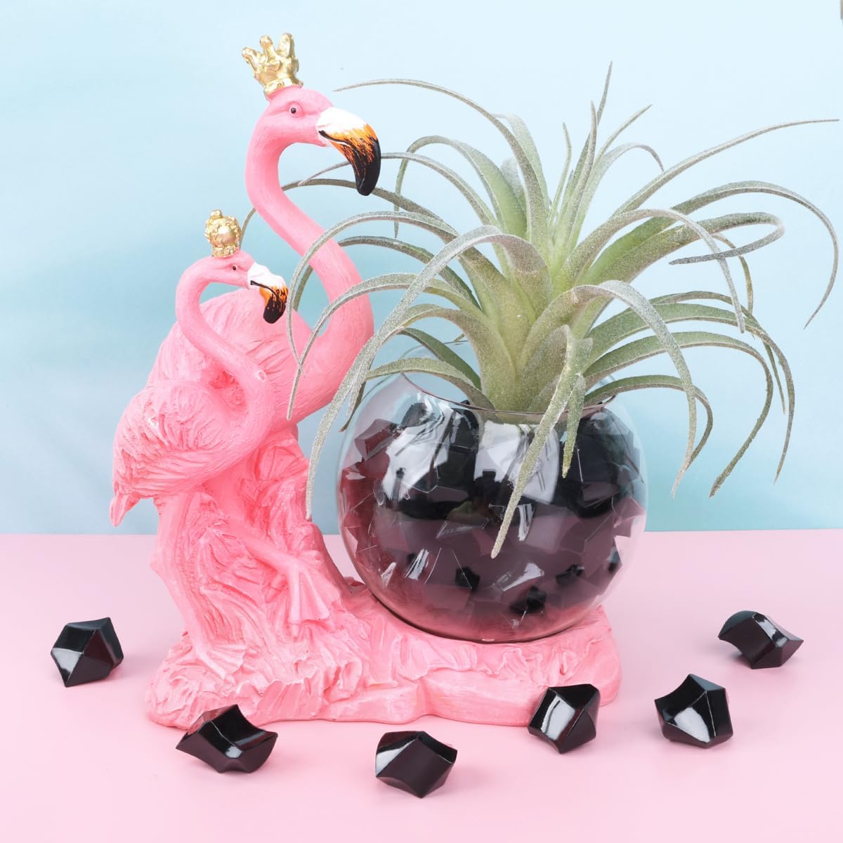 Babenest Acrylic Crushed Ice Rocks, 150 PCS Fake Crystals Plastic Ice Cubes Diamonds Gems for Vase Fillers, Home Decoration, Table Scatter, Event, Wedding, Halloween, Arts & Crafts (Black)