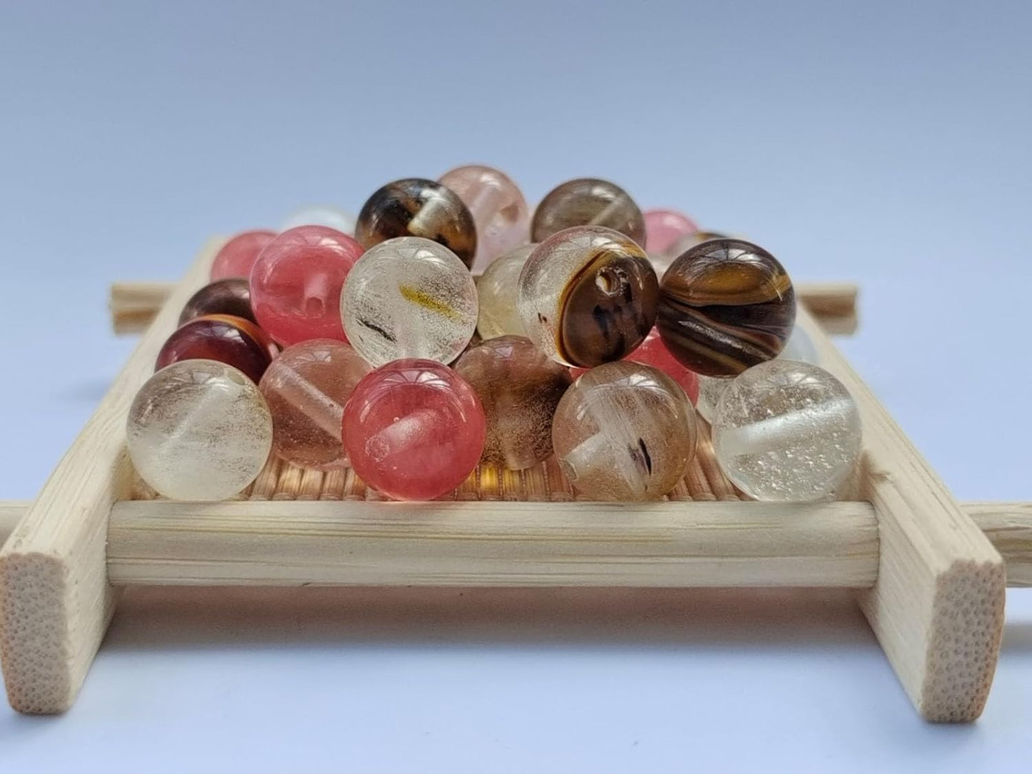 Stone Beads 8mm 100pcs Colorful Watermelon Quartz Beads Round Loose Gemstones Beads for Bracelet Necklace Jewelry Making (8mm, 60822 Colorful Watermelon Quartz)