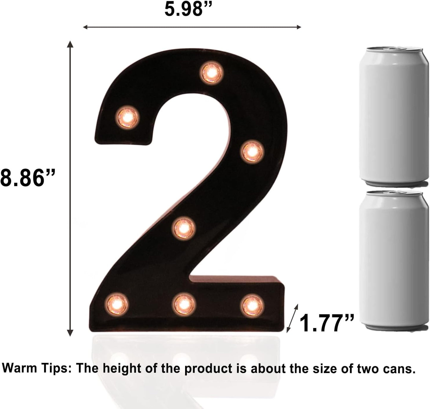 Light Up Black Alphabet Marquee Number Sign LED Marquee Number Lights Sign for Night Light Home Bar Christmas Lamp Birthday Party Wedding Decoration 2