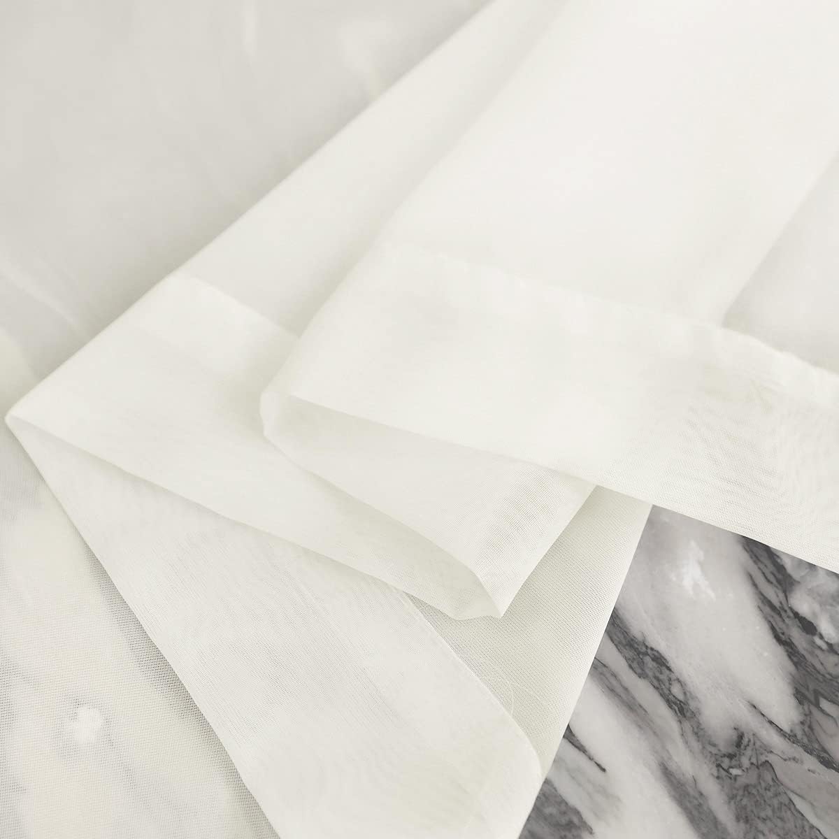 Window Beige Sheer Curtains 48 Inches Width 72 Inches Long 2 Panels Sheer Curtains Clear Curtains Basic Rod Pocket Panel for Home/Living Room/Bedroom/Kids Room