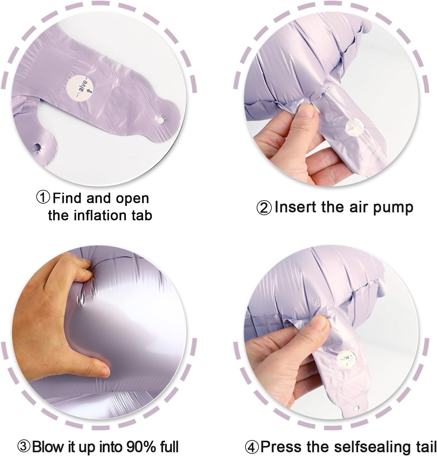 40 Inch Lilac Large Number 4 Birthday Balloon, Giant Number Four 14 24 34 40 44 Balloons, Lavender Foil Mylar Big Balloons for Anniversary Graduation Supplies Decorations