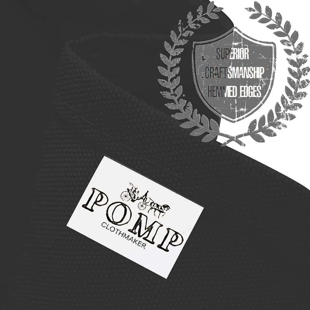 Pomp Black 70" Inch Round Premium Polyester Tablecloth (4 Pack) | Wrinkle + Stain Resistant Easy Care Fabric | Fits Round or Circle Table