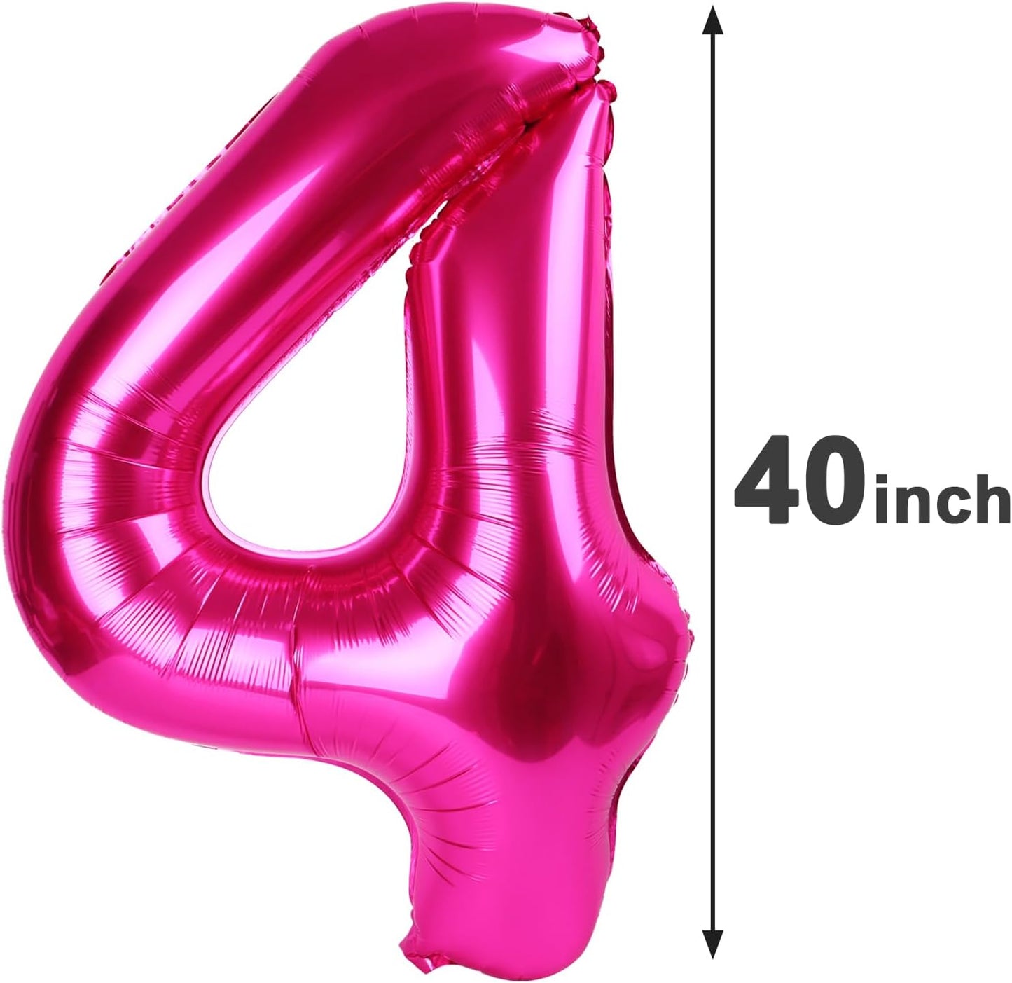 40 Inch Hot Pink Large Number 24 Birthday Balloon, Giant Number 24 24th Balloons, Foil Mylar Big Balloons for Anniversary Graduation Supplies Decorations