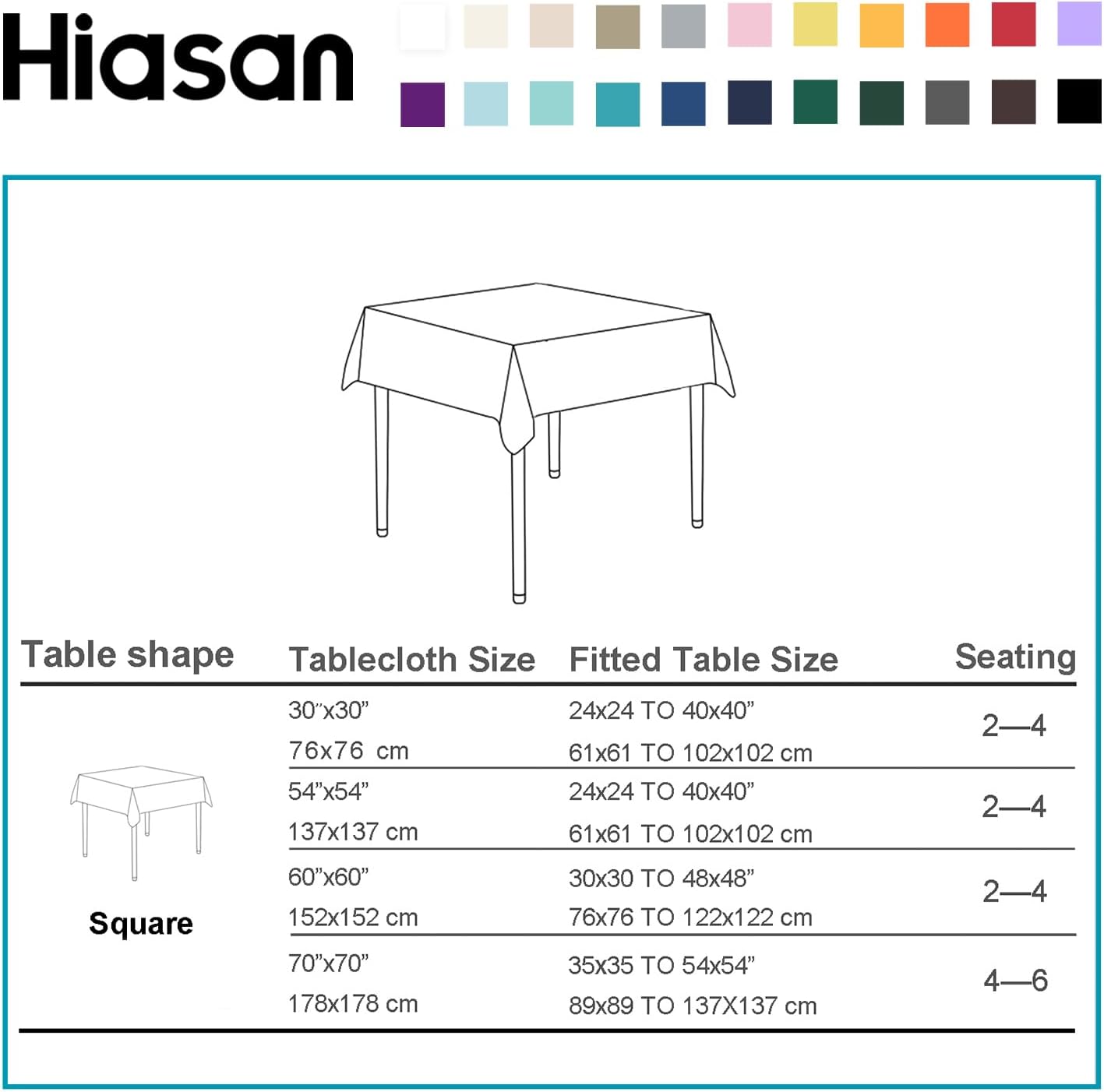 Hiasan Rose Pink Tablecloth for Square Tables - Waterproof and Spillproof Washable Fabric Table Cloth for Dining Room Kitchen Party, 40 x 40 Inch