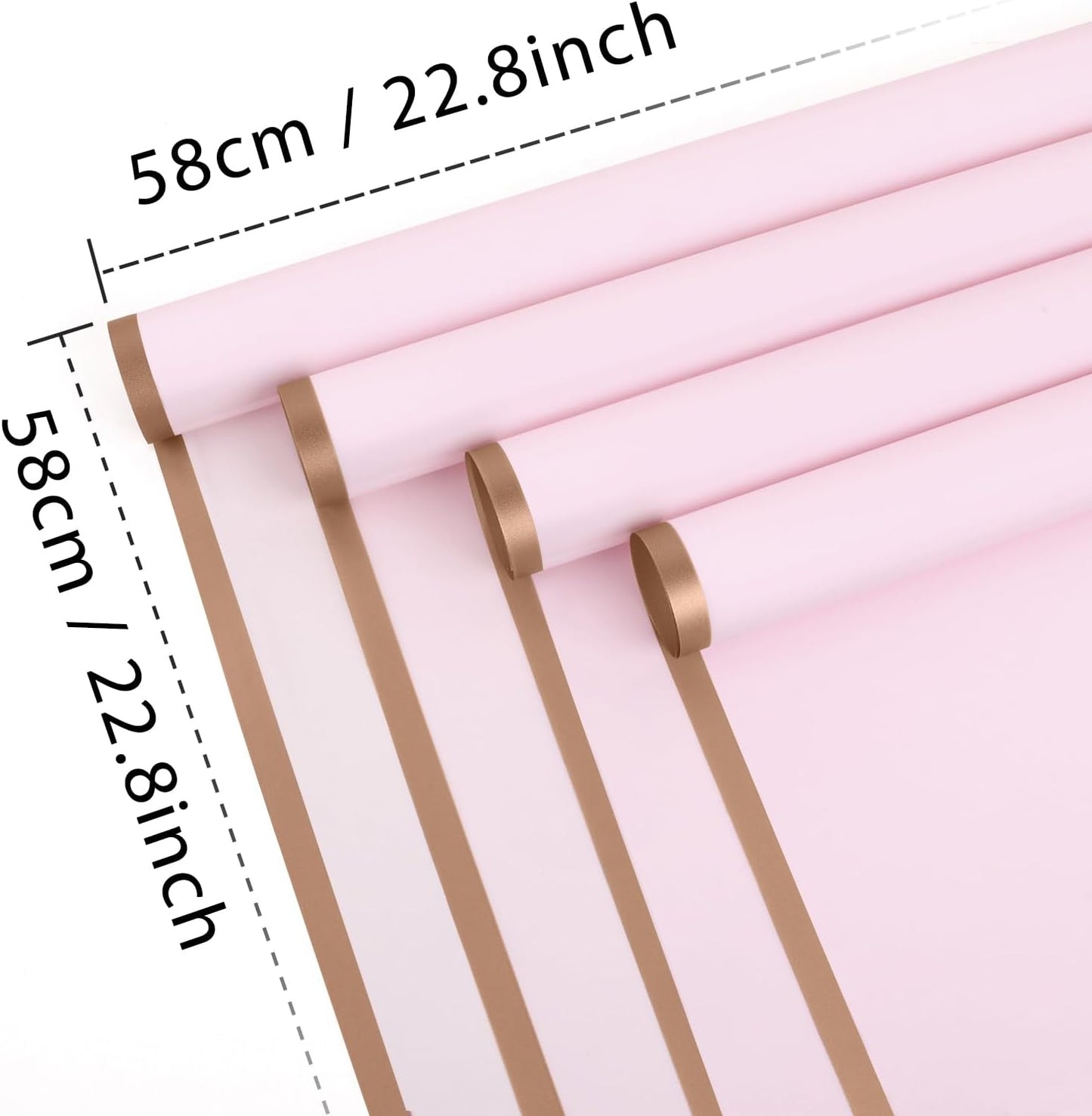 NESCCI 20 Sheets Pastel Pink Floral Bouquet Wrapping Paper - Waterproof, 22.8x22.8 inches, Perfect for Wedding, Birthday, Valentine's Day & More