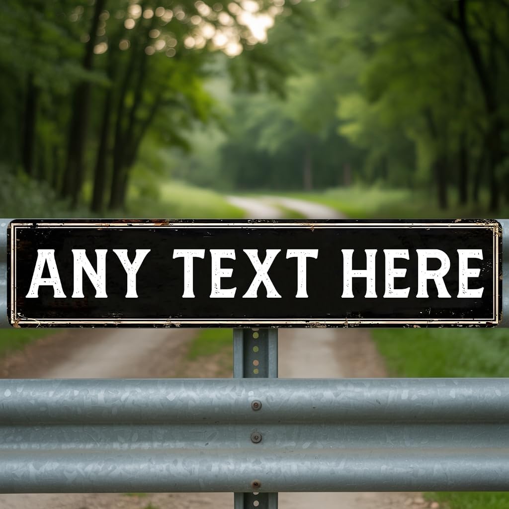 Custom Signs Outdoor Metal, Personalized Street Sign for Home Bar Wall Decor, 6x24 Inches, Fade Resistant Aluminum-UV Protected and Weatherproof