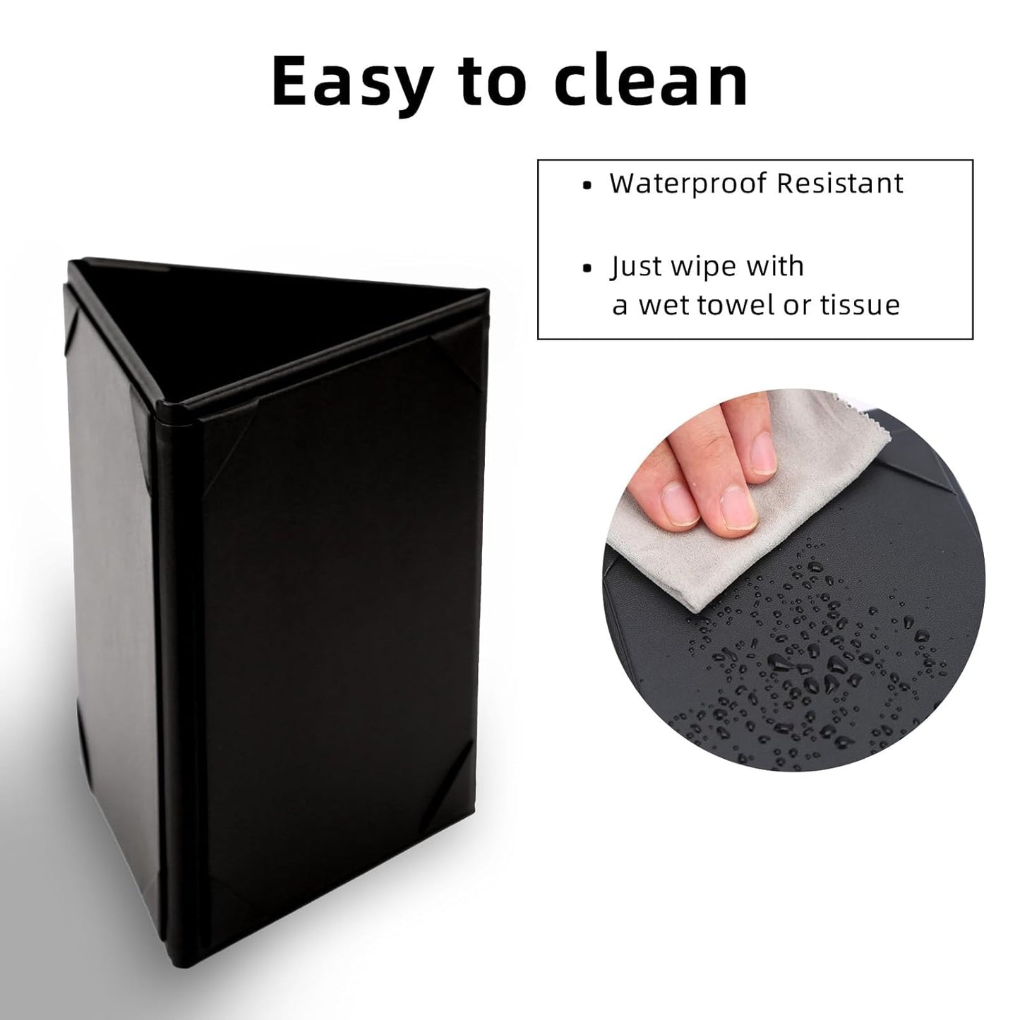 Menu Covers - Set of 10 Double-Sided Table Tent Cards for Restaurant, Dinner Party, and Bar Menus - Includes Bill Holder and Reserved Seating Signs - Easy to Clean and Foldable (10, 5"x7"Trifold)