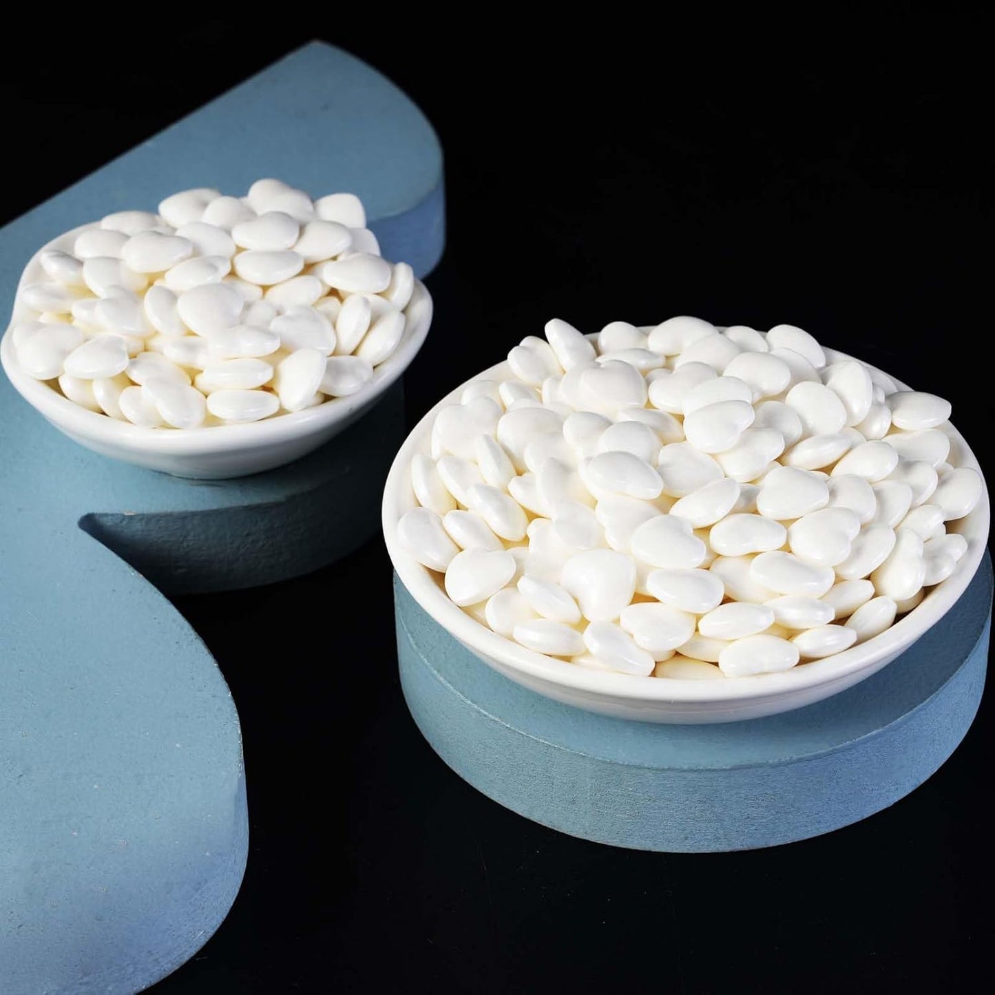 Kasvan White Heart Shapes Sprinkles - Edible Candy Pearls 130g/4.58 Oz, Mix Size, Baking Cake Decorations, Ice Cream Toppings and Cookie Decorating, Wedding Party Chirstmas Supplies (White)