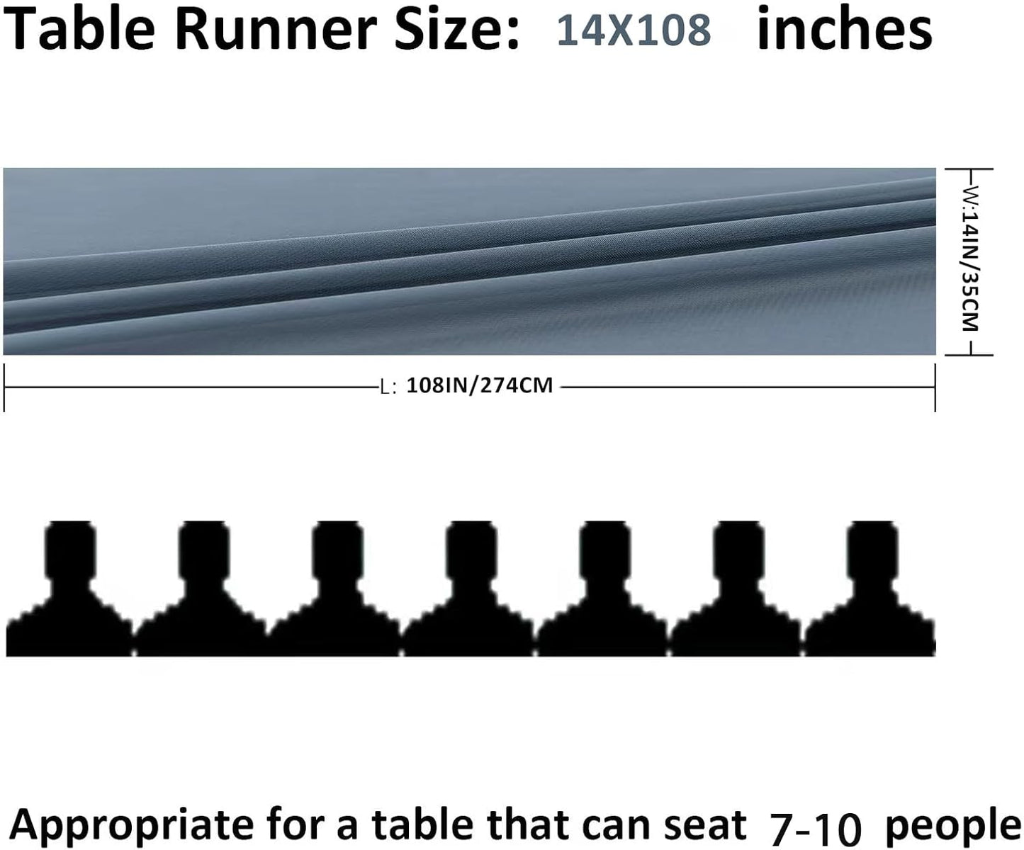 6Pack 9ft Chiffon Table Runner 14x108 Inch Sheer Romantic Table Runner for Wedding Birthday Party Bridal Shower Outdoor Decoration-Dusty Blue