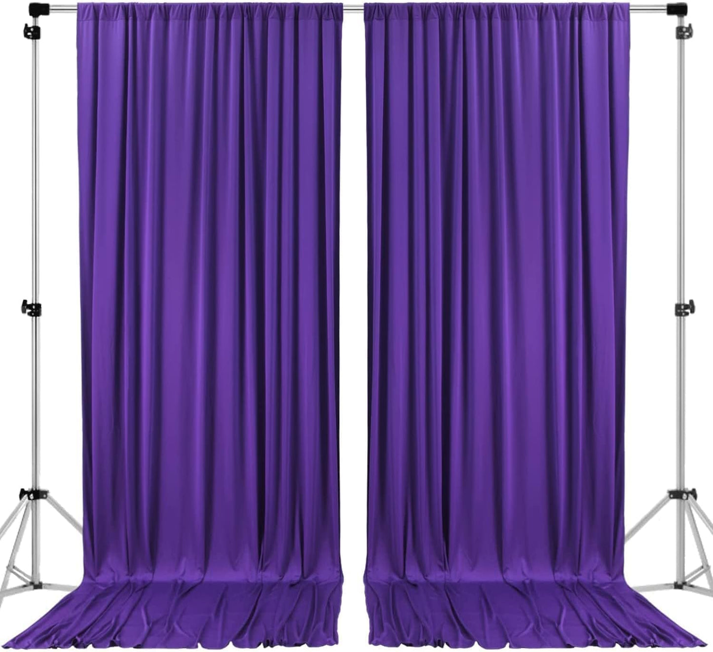 AK TRADING CO. 10 feet x 8 feet IFR Polyester Backdrop Drapes Curtains Panels with Rod Pockets - Wedding Ceremony Party Home Window Decorations - Purple