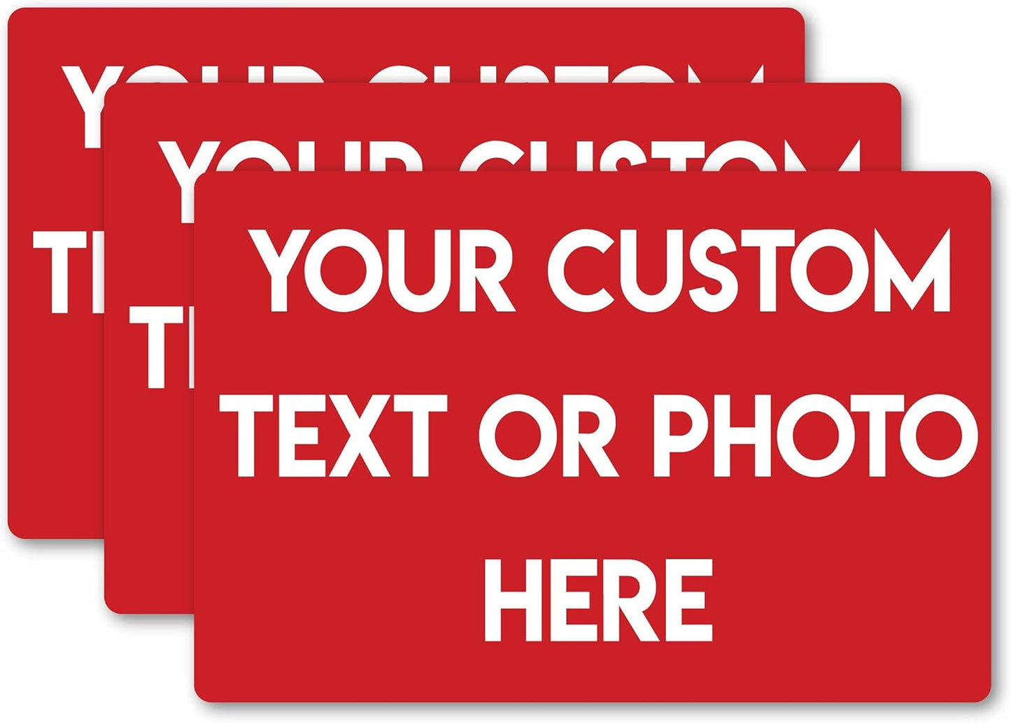 Design Your Own Custom Weatherproof Decal Text Sticker for Tumbler Cup, Laptop, RV, Cars, Trucks, Phones, Boats, Helmets, ATV, Bottles, and Vehicles (3 Pack) (4"x6" Rectangle)