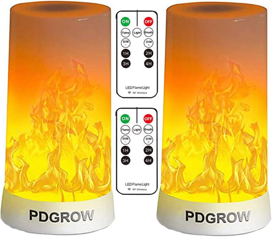 LED Flame Lights with Remote Timer, Flame Lamp 4 Modes USB Rechargeable Fire Lights Indoor Campfire Outdoor Decorative Lantern Hanging Lamps Fireplace Romantic Light for Home Party Camping Bar