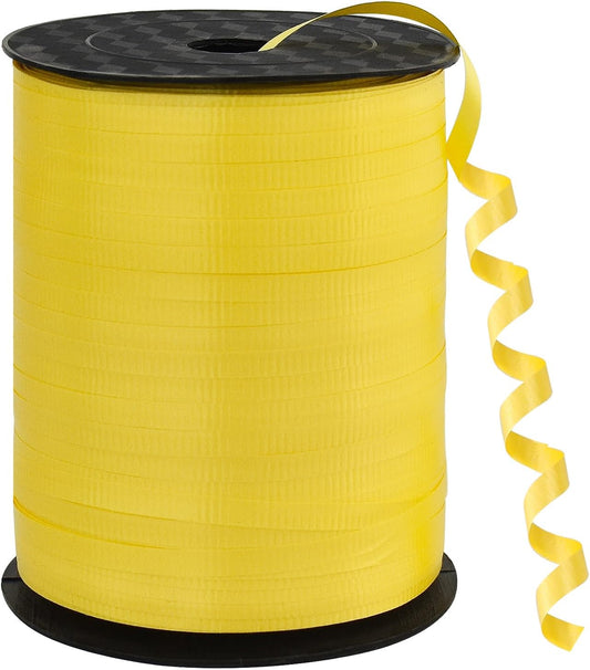 BEISHIDA 500 Yards Matte Yellow Curling Ribbon Balloon String Crimped Ribbons for Gift Wrapping Ribbon for Birthday Halloween Party Decoration Festival Art Craft Christmas Gift Wraps