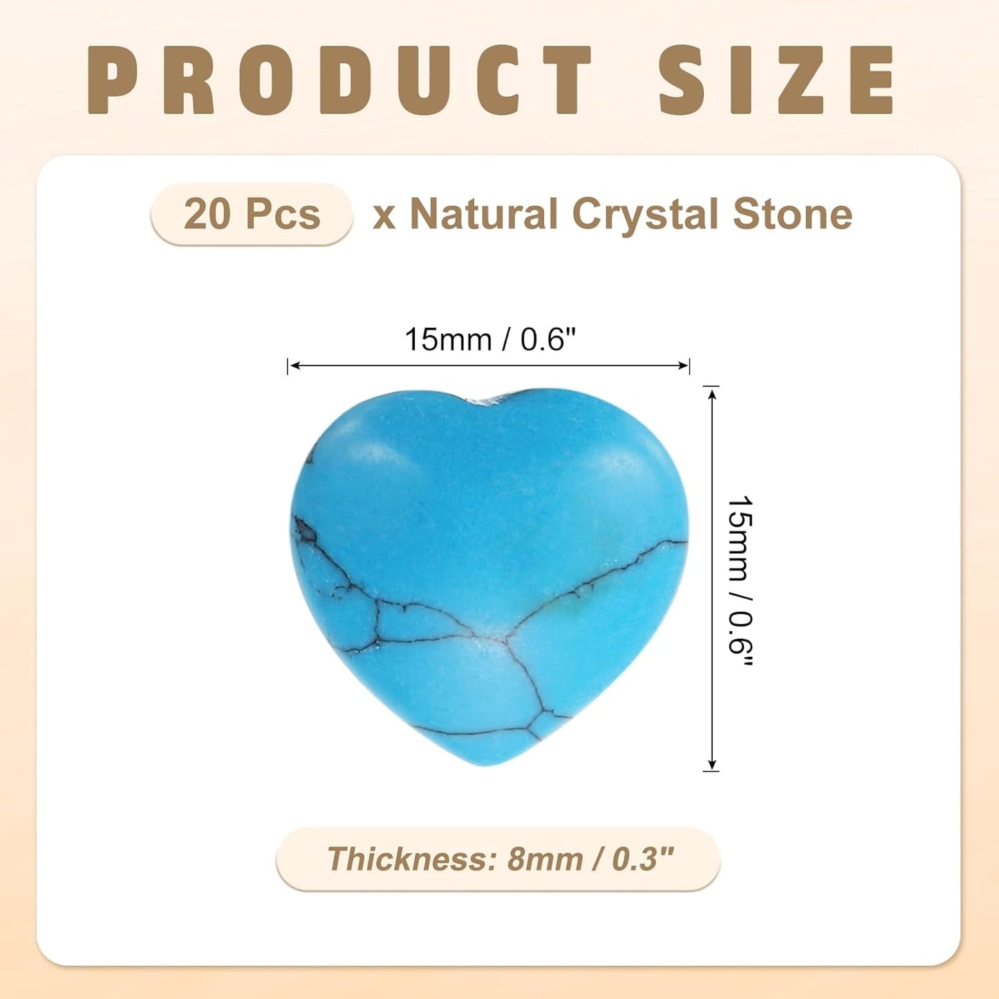 PATIKIL 20 Pcs Natural Heart Shaped Crystal Stone, 0.6 Inch Mini Polished Love Gemstone Crystal, Pocket Rock Engraved Worry Stones for Women Gifts Meditation, Cyan Blue