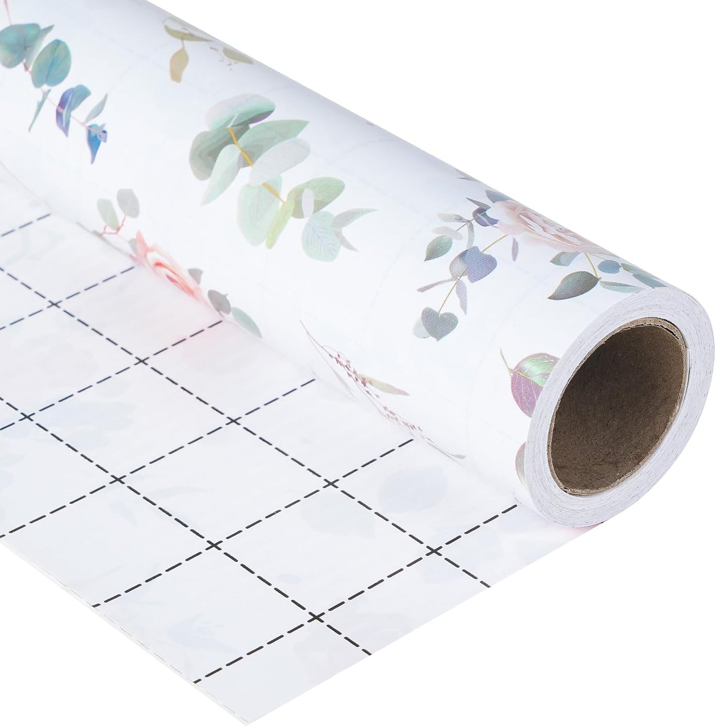 Ulmasinn Floral Wrapping Paper Roll - 17 Inches x 33 Feet - Vintage Romantic Rose Flower Gift Wrap with Cut Lines for Wedding, Birthday, Bridal Shower, Mother’s Day