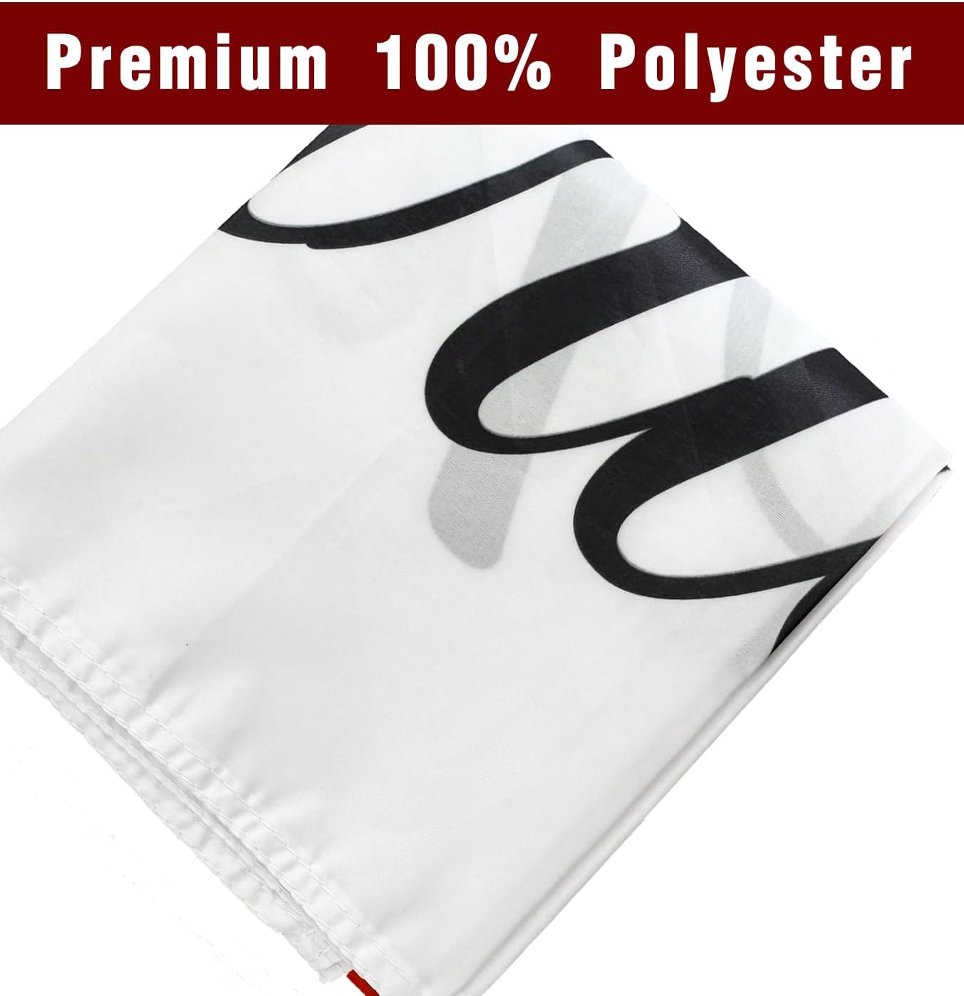 Just Married Flag Banner Outdoor Indoor Decoration Flag 24x72inch Single Stitched Polyester with Brass Grommets (White)